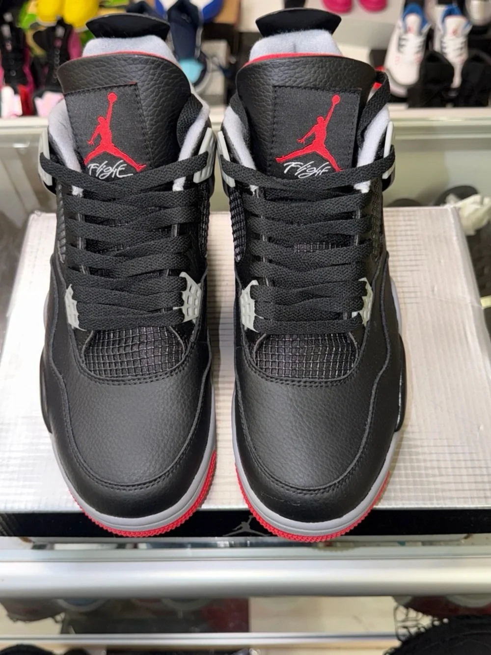 Jordan Men’s Black/Red/White Retro 4 Sneakers